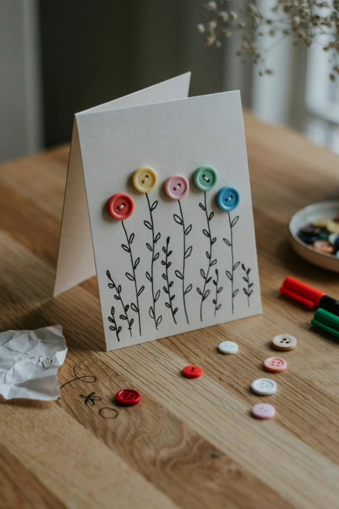 Button Bouquet Card