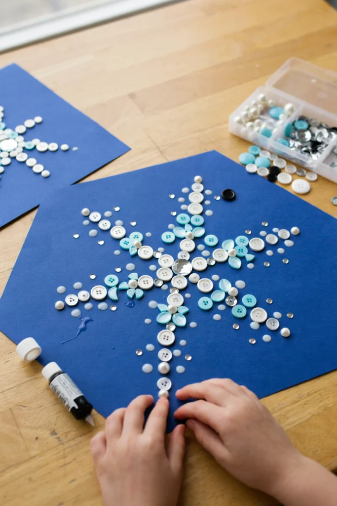 Button Snowflake Art