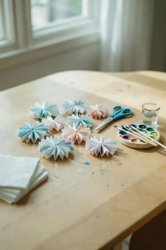 Coffee Filter Snowflakes