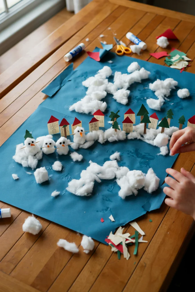 Cotton Ball Snow Scenes