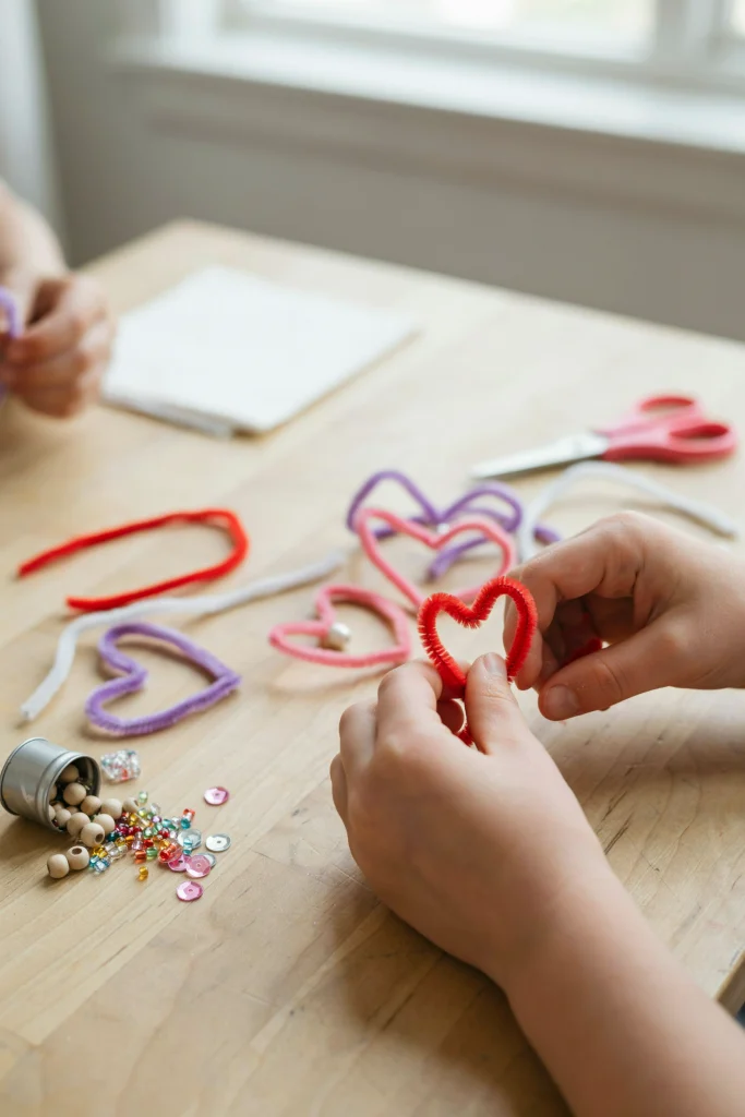 Pipe Cleaner Heart Rings