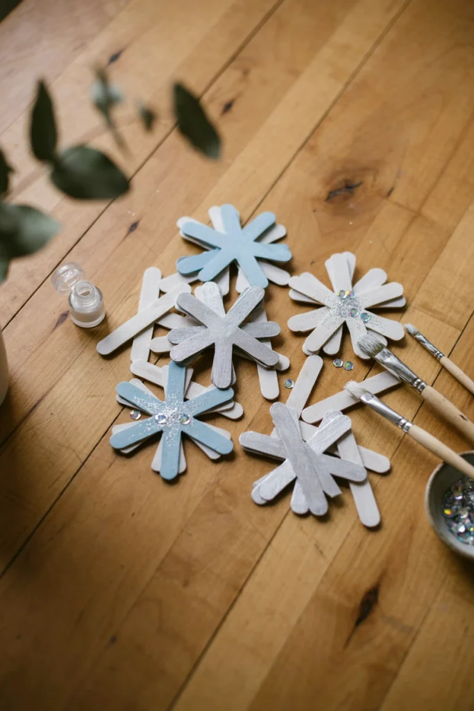 Popsicle Stick Snowflakes