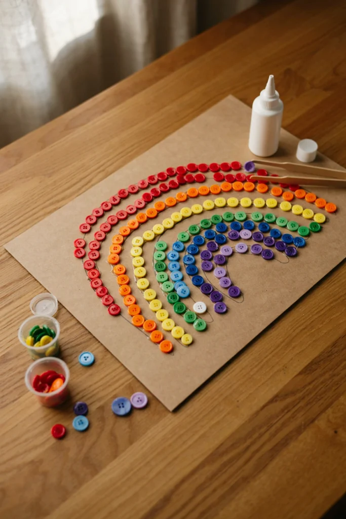 Rainbow Button Collage