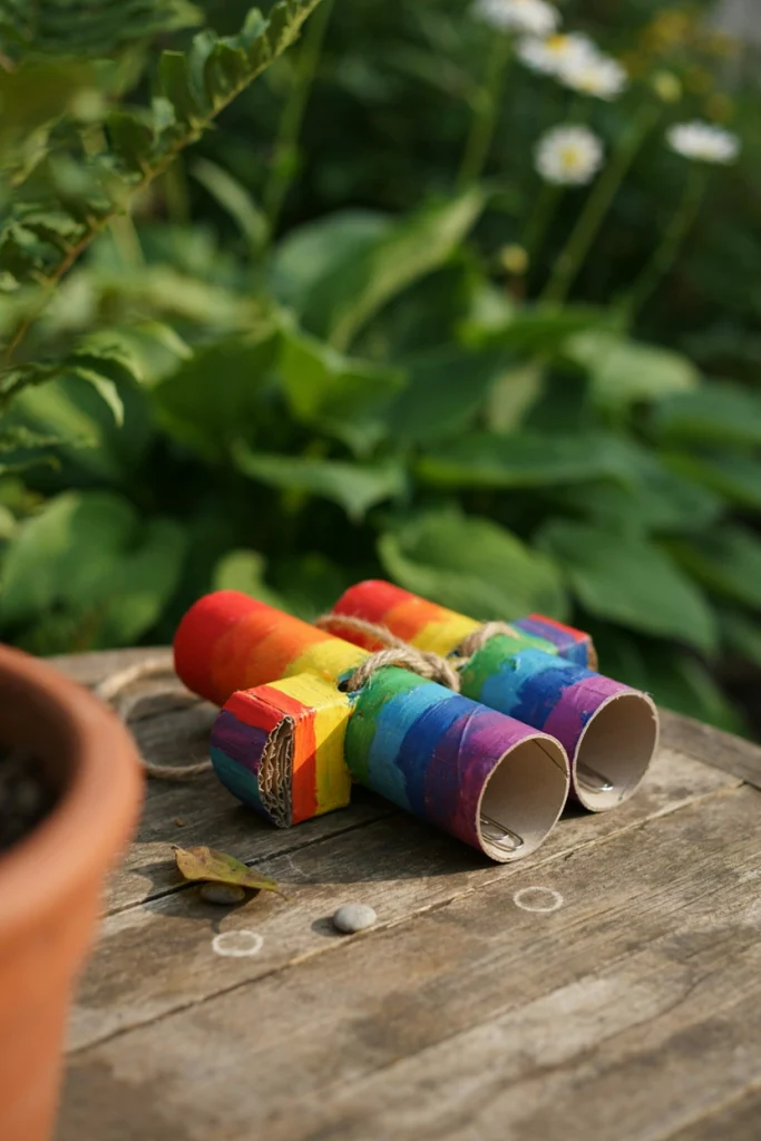Rainbow Cardboard Tube Binoculars