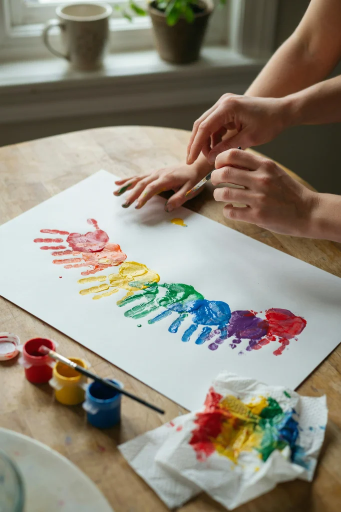Rainbow Handprint Art