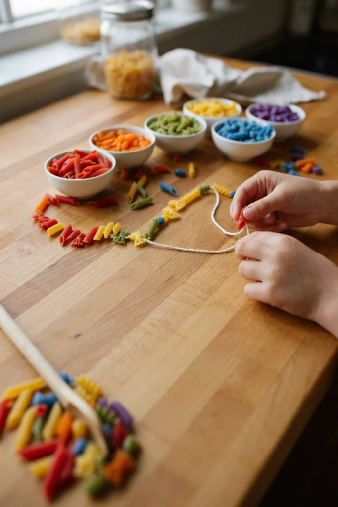 Rainbow Pasta Necklace