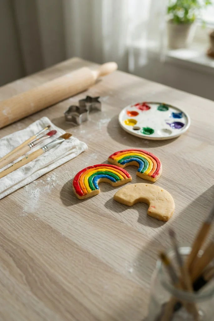 Rainbow Salt Dough Ornaments