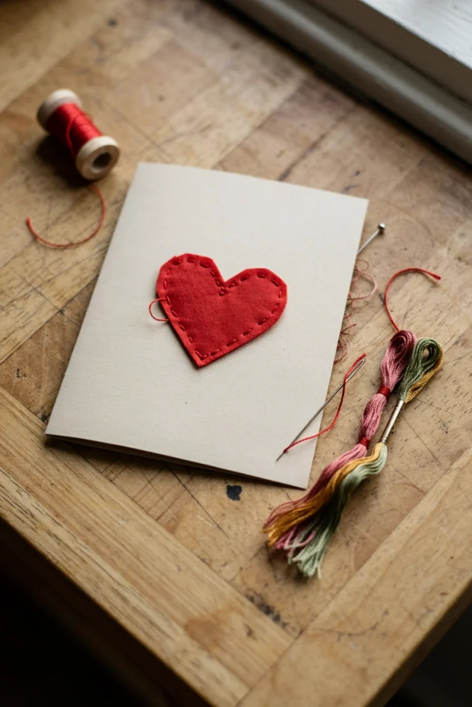 Sewn Heart Card