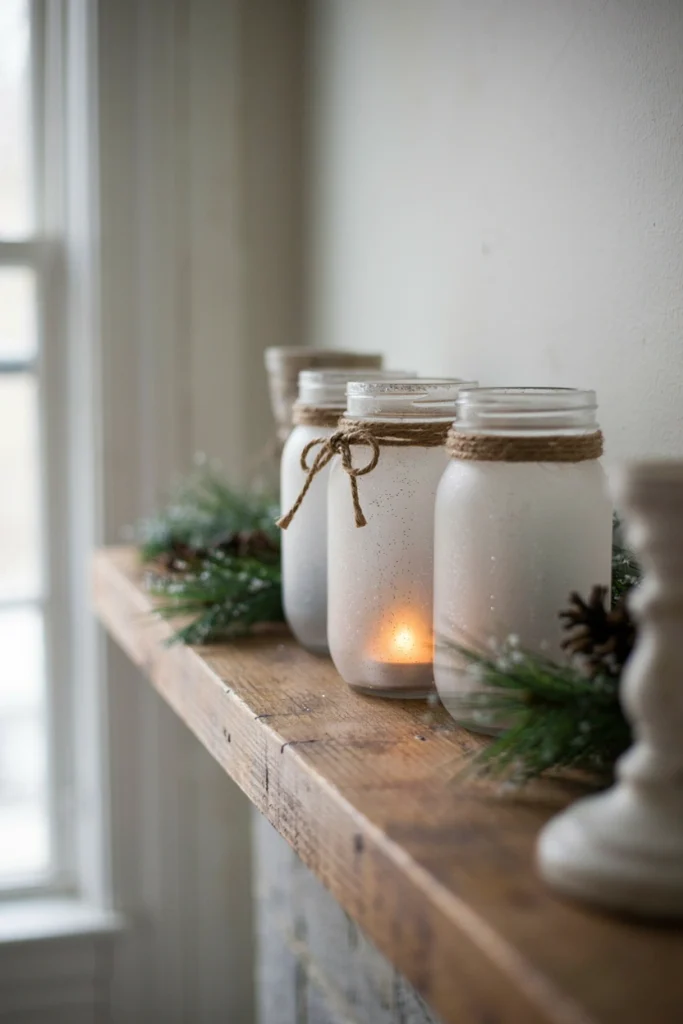Snowy Mason Jars