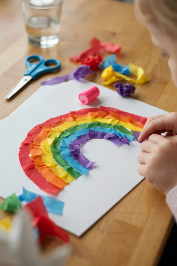 Tissue Paper Rainbow Collage