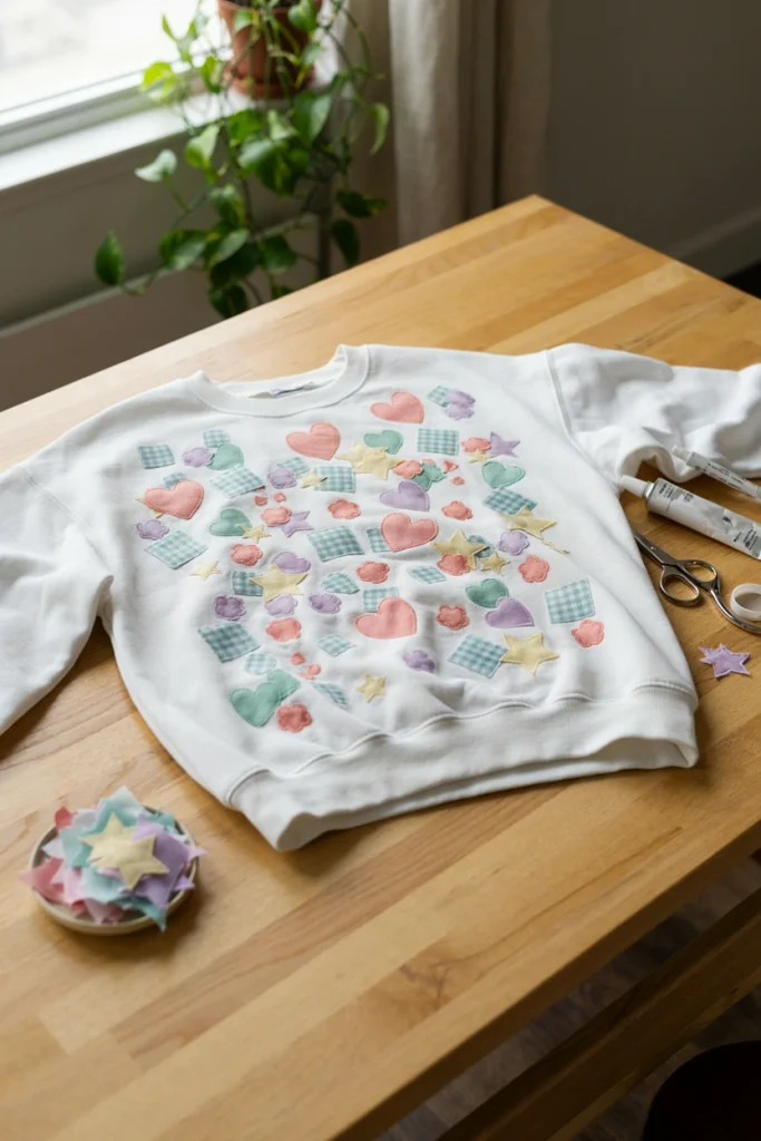 No-Sew DIY Patchwork Sweatshirt
