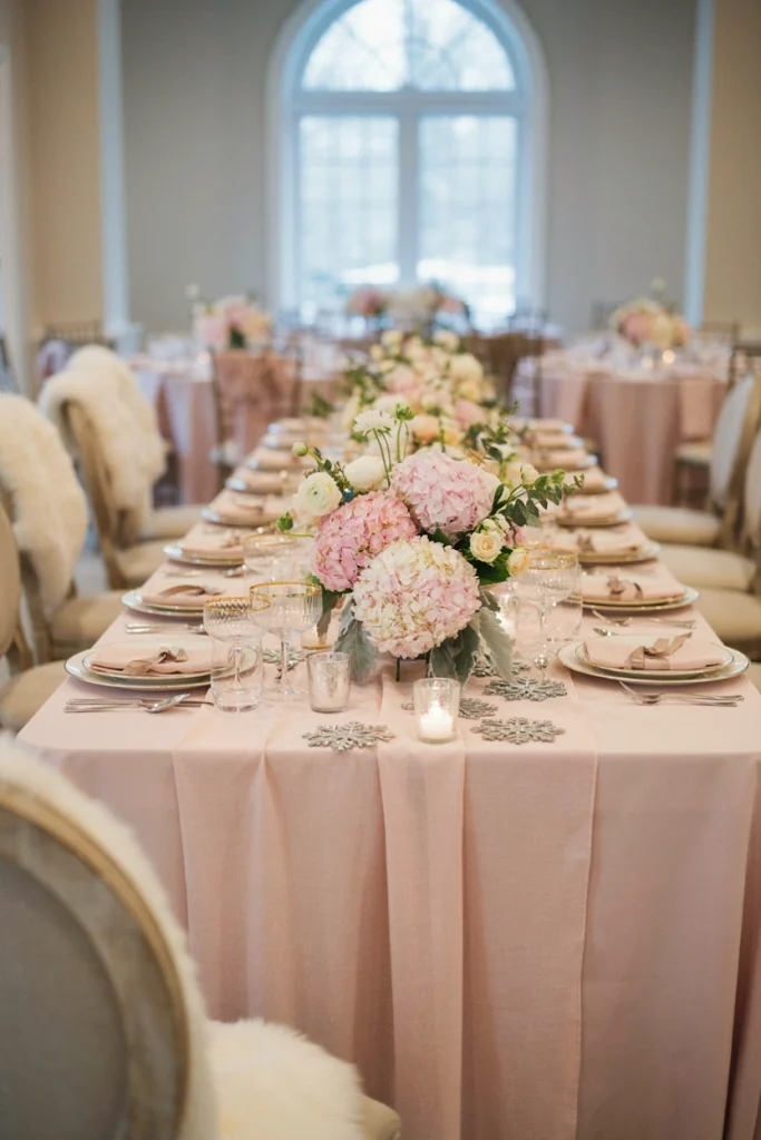Pink Winter Wonderland Sweetheart Table