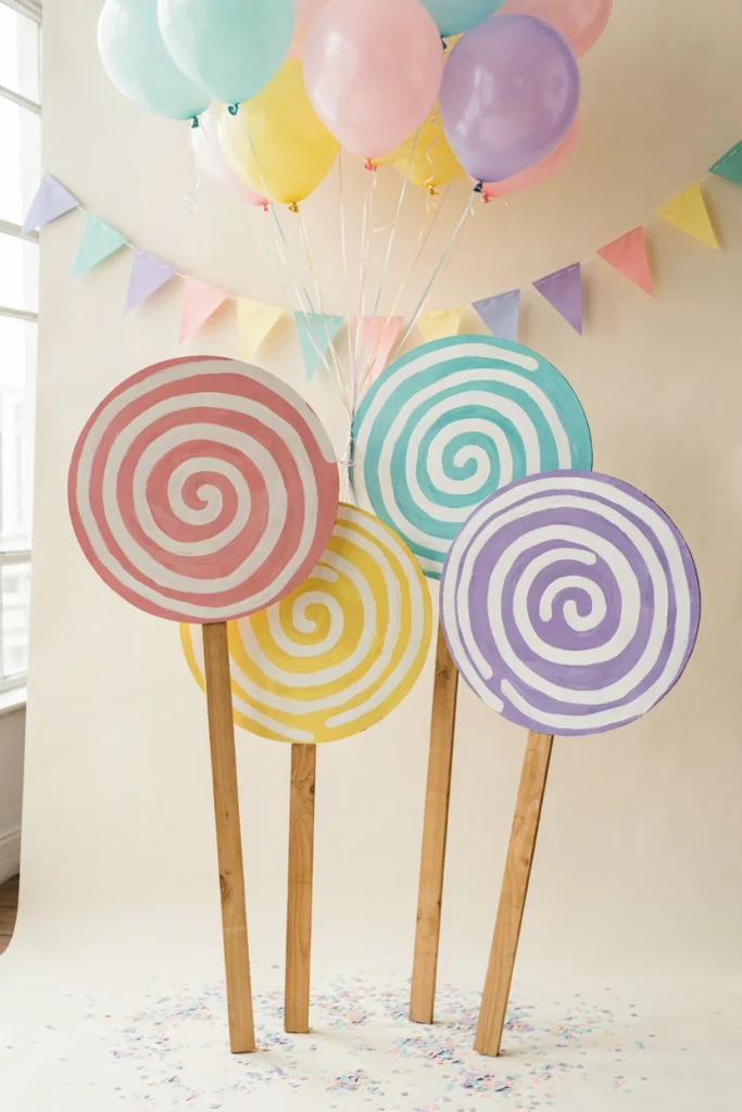 DIY Giant Cardboard Lollipop Props