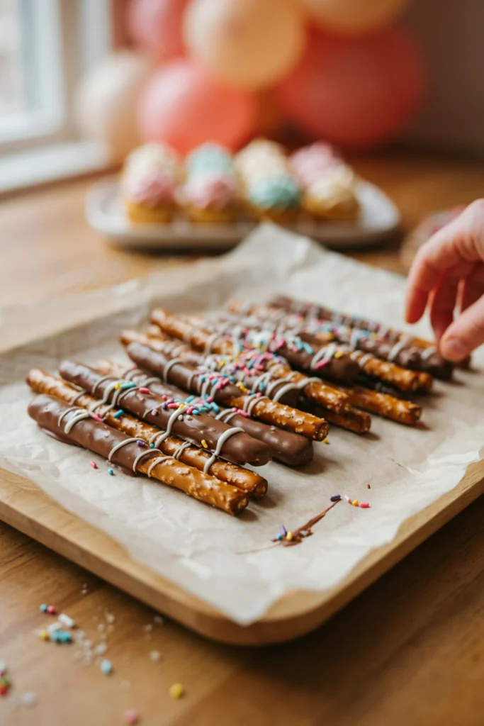 Chocolate-Dipped Pretzel Rods