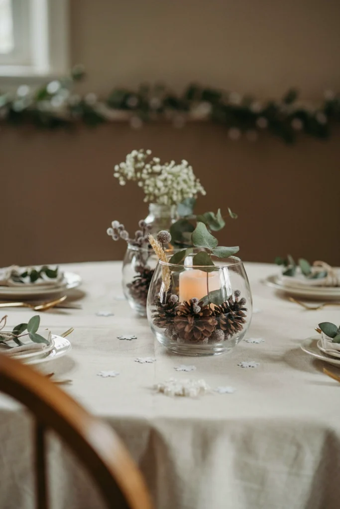 Pinecone & Eucalyptus Centerpieces