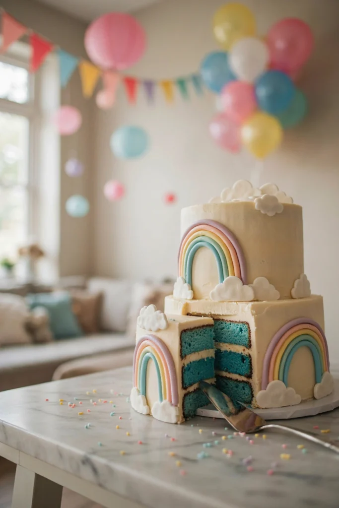 Rainbow-Themed Cake