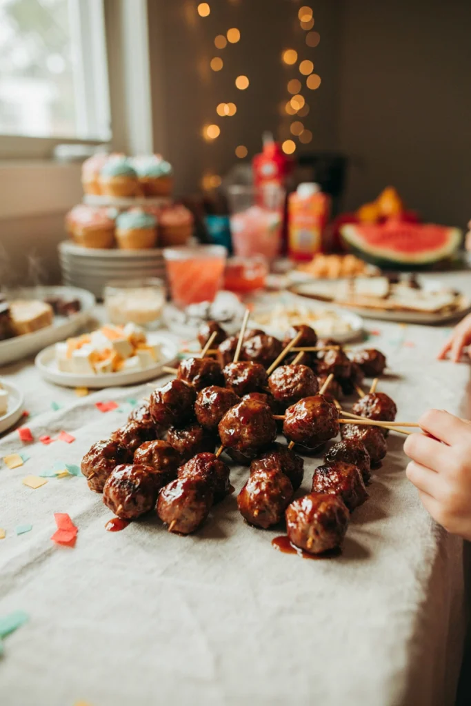 Meatballs on Skewers
